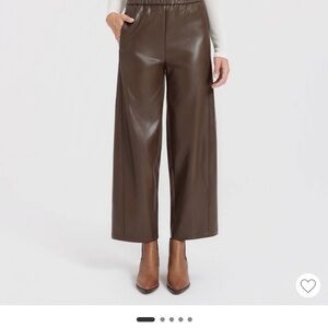 a new day Chocolate Faux Leather Cropped Pants